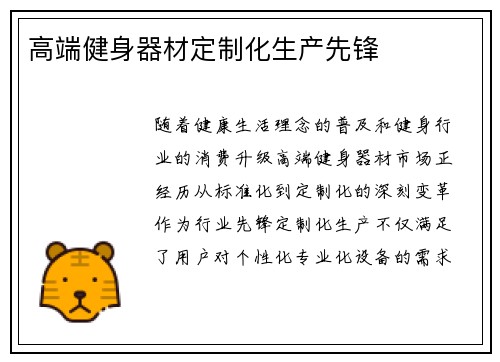 高端健身器材定制化生产先锋